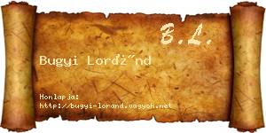 Bugyi Loránd névjegykártya
