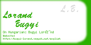 lorand bugyi business card
